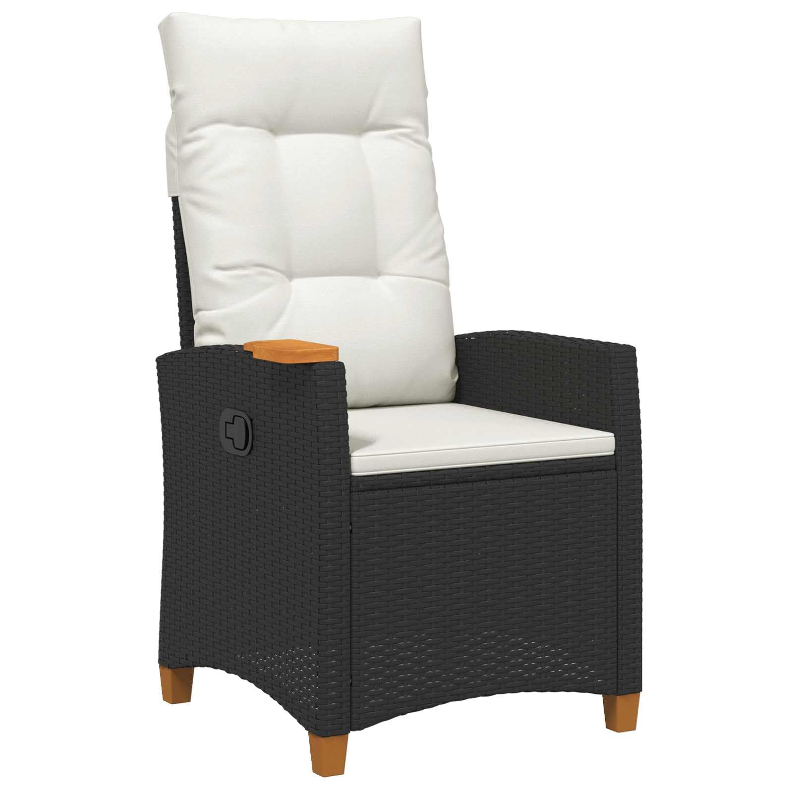 Chaise de jardin réglable en résine tressée et son plateau pour des après-midi détente