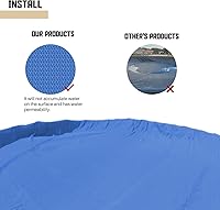 Vista 5 de TANG Cubiertas redondas de 14 pies para piscina de 10 pies para tanque redondo sobre el suelo, cubiertas de piscina de hojas de invierno