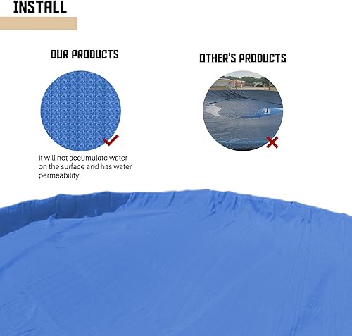 Miniatura 5 de TANG Cubiertas redondas de 16 pies para piscina de 12 pies para tanque redondo sobre el suelo, cubiertas de piscina de hojas de invierno, con
