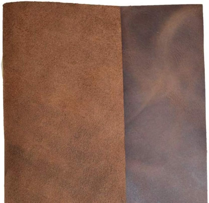 ELW Bourbon Brown 10''X18'' 2 PCS Set Thick Natural Full Grain Leather 5/6 OZ BB (2.0/2.4 mm) Thickness Crafts/Tooling/Hobby Workshop