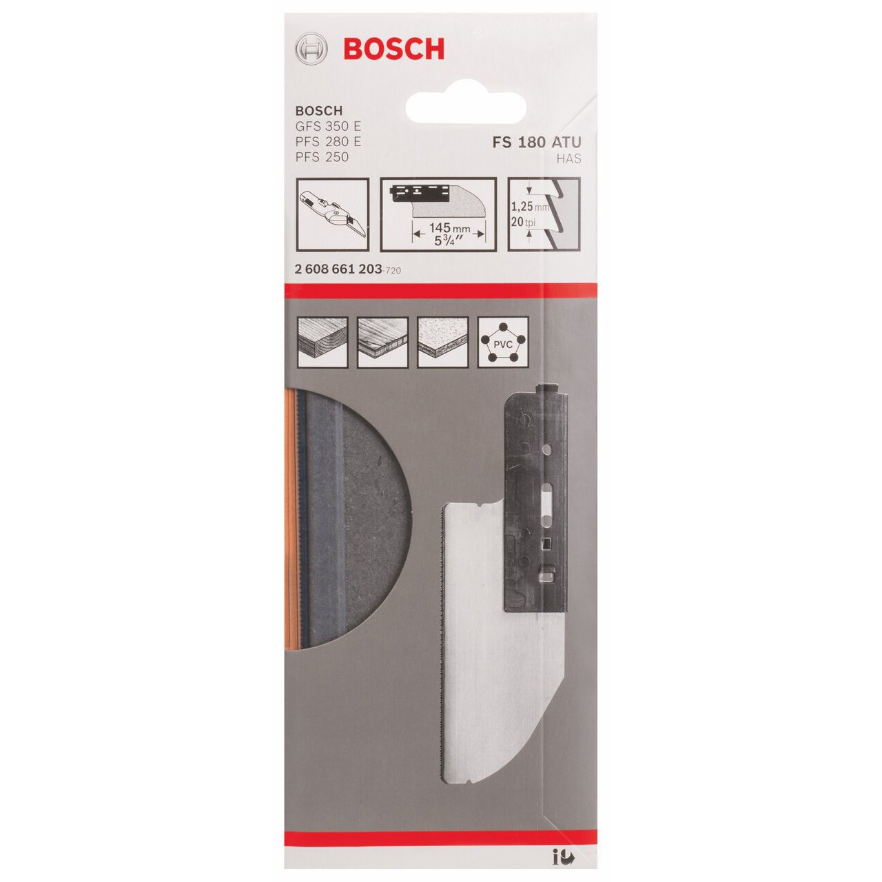 Bosch Accessories FS 180 ATU HAS / 2608661203 Lame à débiter 145 mm / 1,25 mm