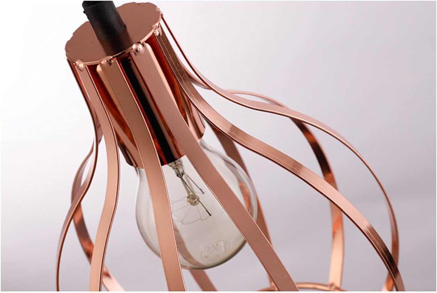 Kiven H-Type Track Lighting Pendant, Retro Style Copper Metal Basket Cage Ceiling Pendant Light,3 Pack