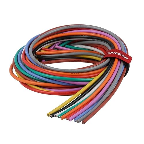 Vista 23 de BNTECHGO Alambre de silicona de calibre 12 de 10 pies rojo y negro flexible de 12 AWG, alambre de cobre estañado trenzado de 10 pies Cable
