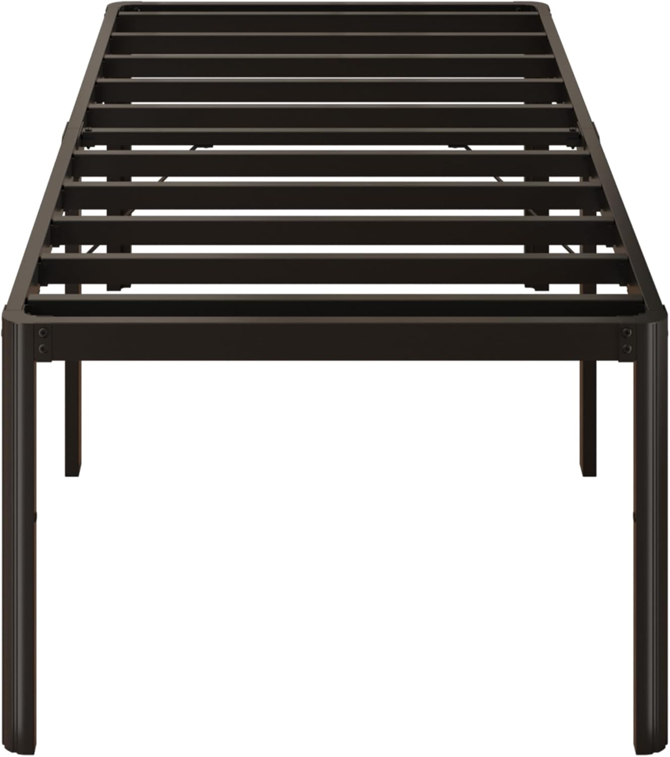24 Inch High Twin Bed Frames with Rounded Corner Legs, Heavy Duty Metal Twin Size Platform Bed Frame No Box Spring Needed, Easy Assembly, Noise Free, Black Twin 24 Inch