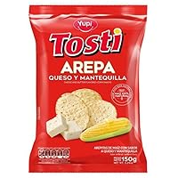 Vista 2 de Tostiarepas (paquete de 24) un Arepa Bocadillos colombianos de queso y mantequilla Bocadillos de maíz colombiano snack colombiano en línea mecato