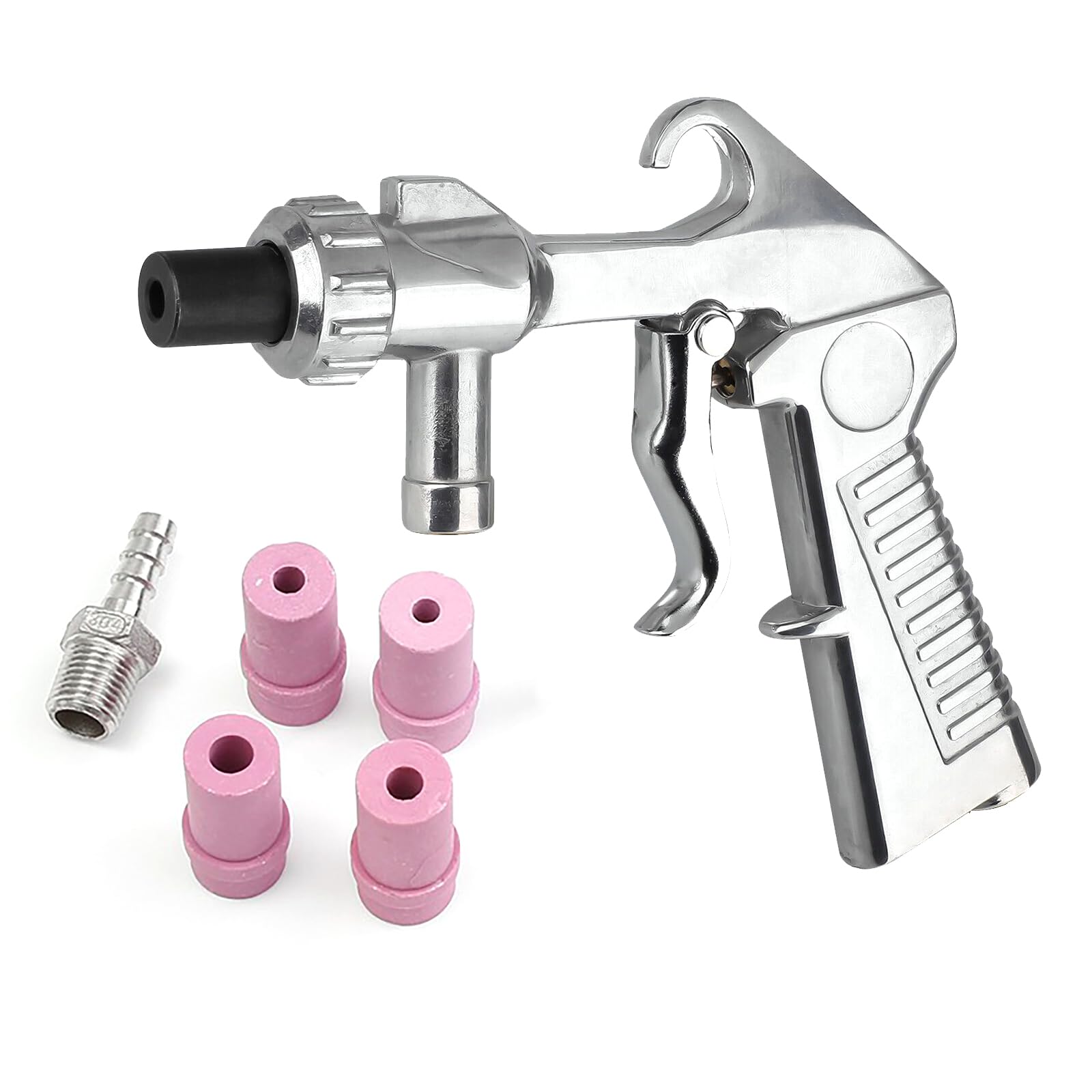 Aluminum Sand Blaster with 4 Ceramic Nozzles 94-120PSI Operate Air Pressure Portable Sandblaster Kit