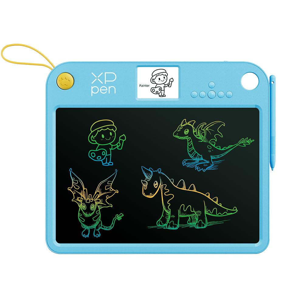 XPPen Doodle Learning Board | 13.3" LCD Writing Tablet for Kids with 250+ Step-by-Step Lessons & Voice Learning | Educational Drawing Pad (3+ Years) - Blue