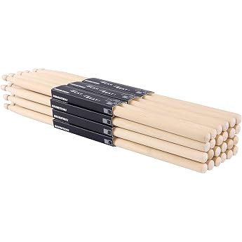 12 Paar Trommelst cke 7A klassische Ahornholz Drumsticks Holzspitze Drumstick f r Erwachsene Kinder und Anf nger