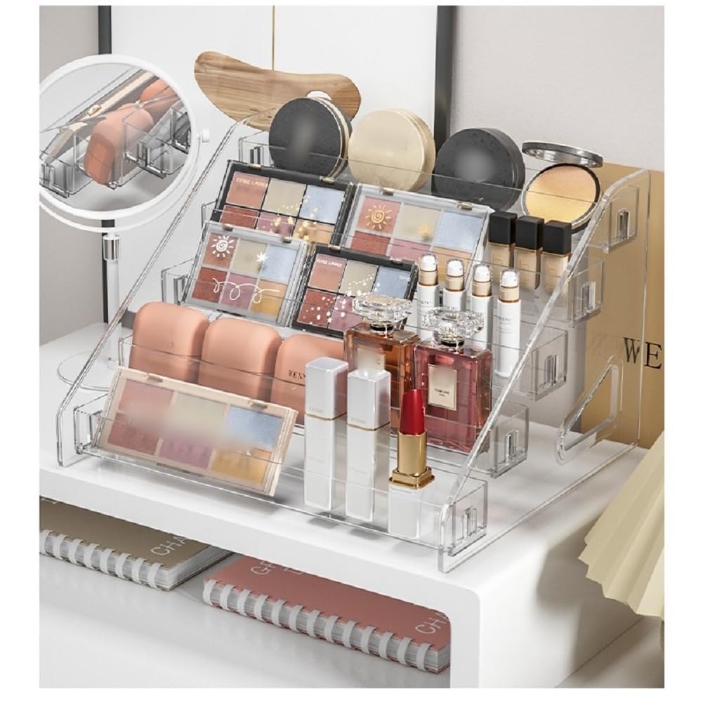 RANJIMA 7 Schichten Nagellack Aufbewahrung, Transparent Acryl Nagellackregal Nail Polish Organizer Halter bis 84 Standard Flaschen, Öle Nagellack Display Ständer für Kosmetik, Schminktisch, Tisch Kosmetik