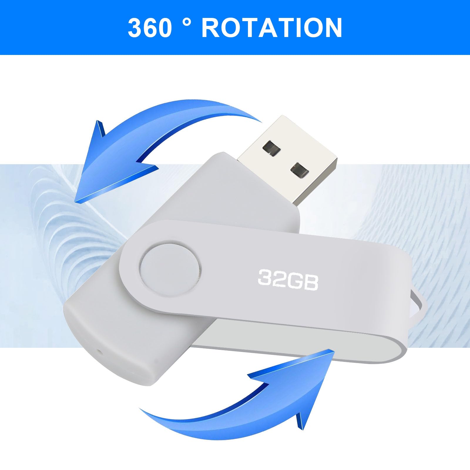 Chiavetta USB 2.0 32GB, Pen Drive Memoria Stick Chiavetta USB 32GB Thumb Drive per PC, Laptop, ecc (Argento)