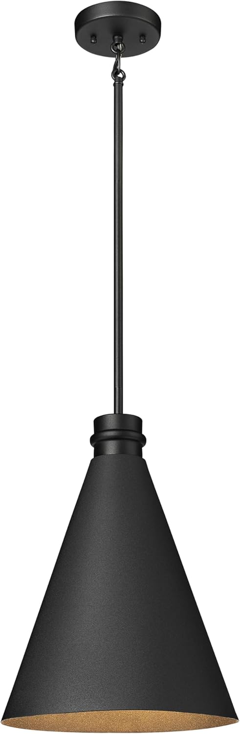 ML Lighting | Axston Collection | 86104-TBK | Outdoor 1 Light Large Hanging Lantern in Textured Black with Black Aluminum Shade | Corridors, Gardens, Courtyards, Doorways, Back Yards, Patios