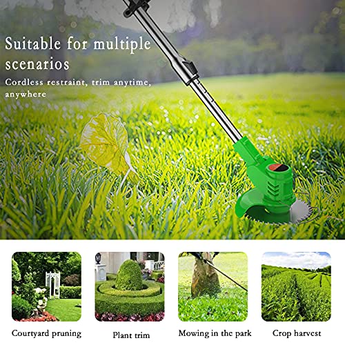Accu-grasmaaier, 21 V, accu-grasmaaier, met accu en reservemes, grasmaaier, verstelbare kop en telescoopgreep voor gazon, landbouw, park, huis, fruit - Afbeelding 7