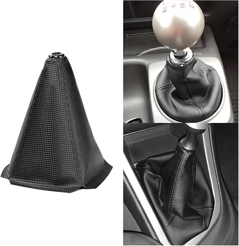 Coifa de câmbio automotiva Zpana em couro PU com textura de fibra de carbono – 1 unidade