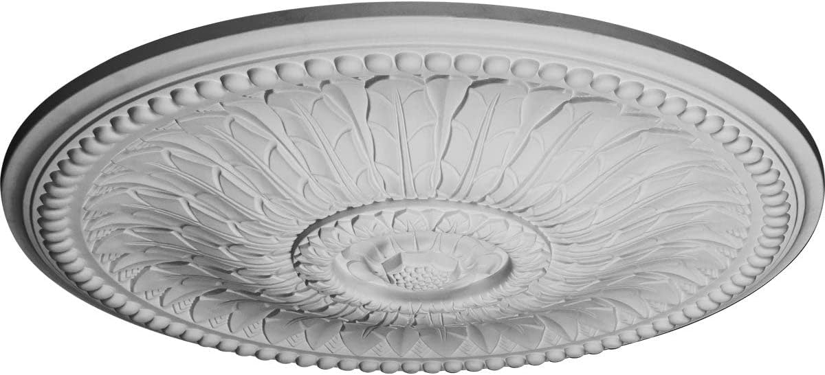 Ekena Millwork CM42SPFLS Springtime Ceiling Medallion, 42 1/2"OD x 4 5/8"P (Fits Canopies up to 9 3/8"), Hand-Painted Flash Gold