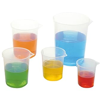 LEARNING ADVANTAGE 7653 Economy Beaker Set, Grade 1 to 8 Pack of 5, Multi