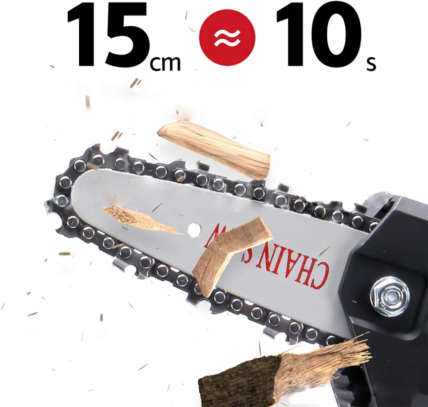 Mini Chainsaw, 4 Inch Electric Cordless Chain Saws 26V Battery One Hand Handheld Protable Chainsaw Powered Tools for Garden Branch Wood Cutting (Charger + 2 Battery+2 Chain)