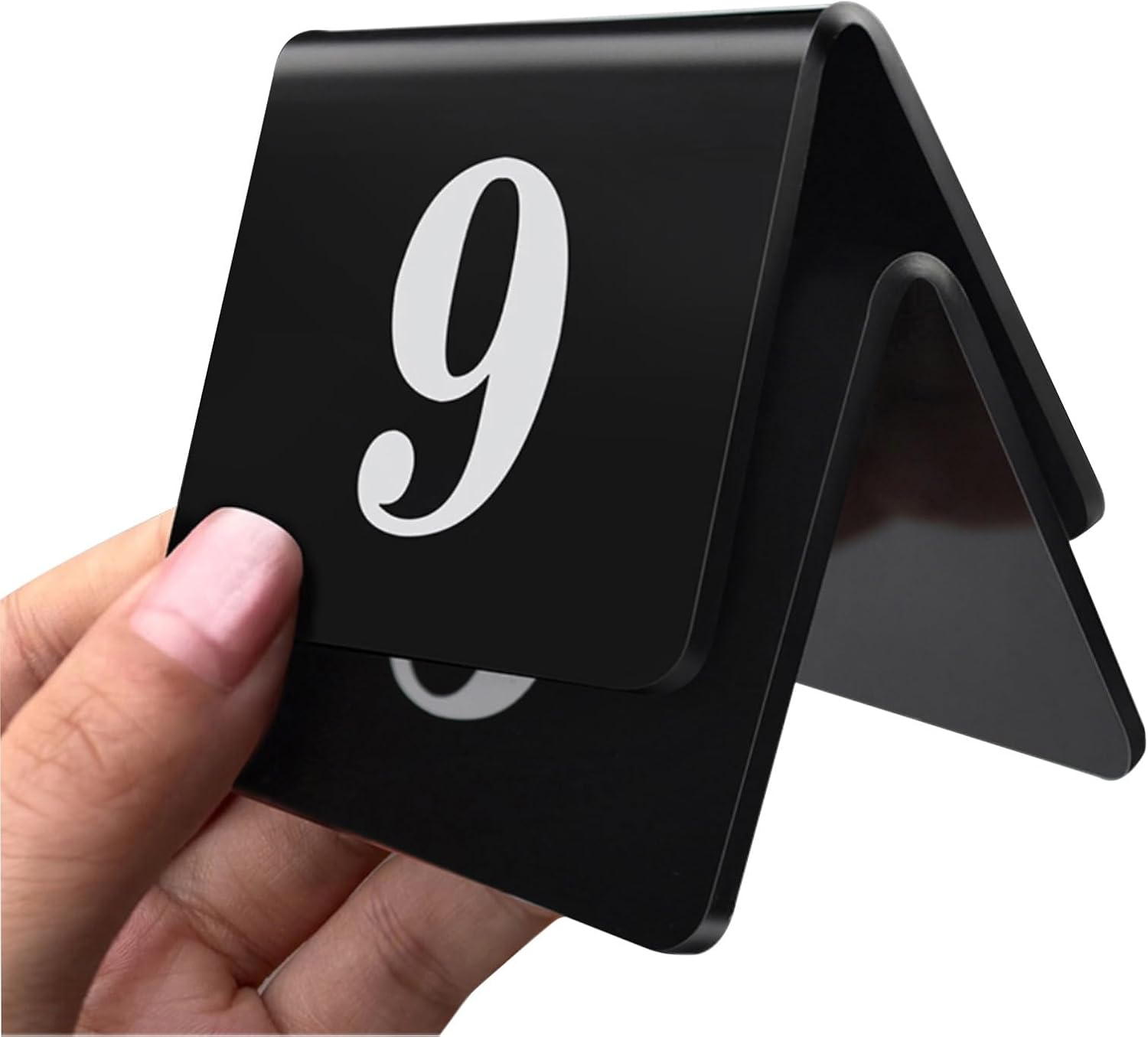 Acrylic Tent Table Numbers 1-50 Self-Standing Table Cards, Stackable Place Cards for Events, Banquets, Food Service, Wedding Receptions, Double-Sided Acrylic Tent Table Numbers, Black(1-10)