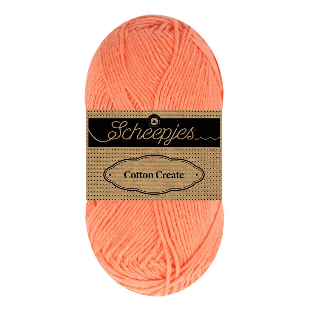 Scheepjes Cotton Create 1x50g - 650 Undo, Orange Cotton Yarn for Knitting and Crocheting, 50 grams
