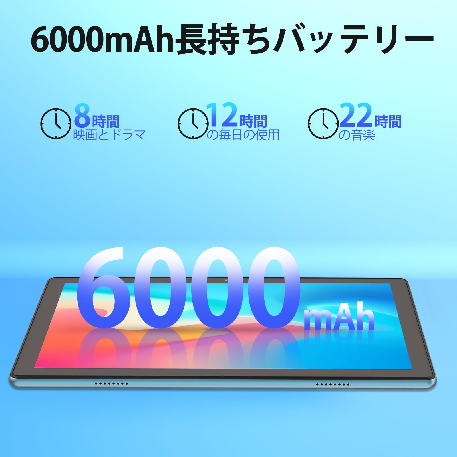 Amazon.co.jp: Android 15 タブレット 10.1インチ 薄蓝色 12GB+64GB Wi