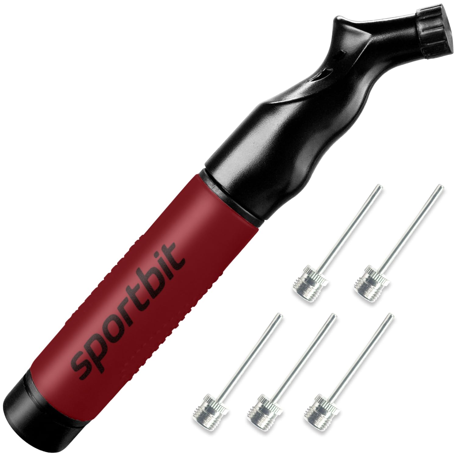 SPORTBIT Portable Hand Pump - Volleyball Pump, Basketball Inflator, Ball Air Pump - Goes with 5 Needles Set