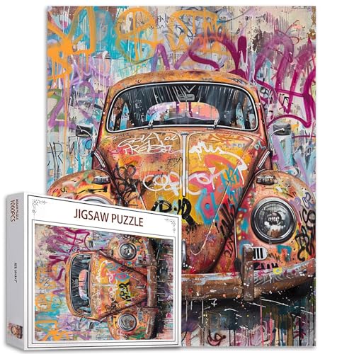 Rompecabezas Tucocoo de coche vintage con 1000 piezas de graffiti y arte