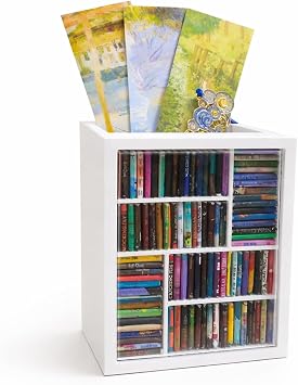Bookmark Holder, Anxiety Bookshelf with 100 Mini Books, White
