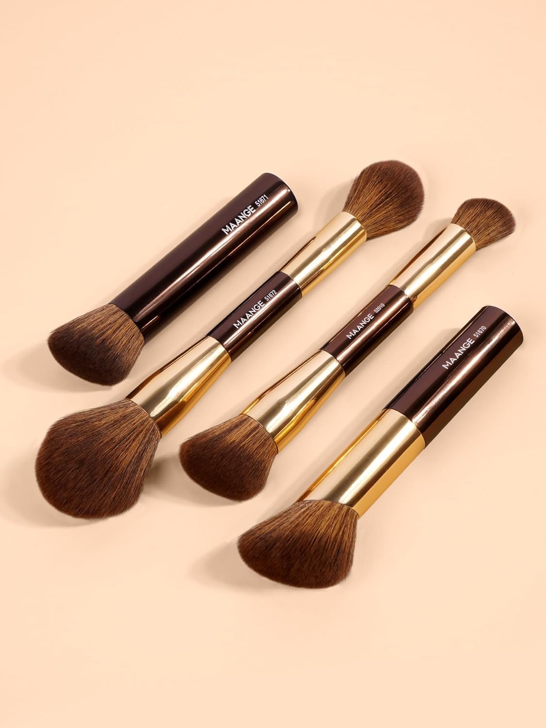 MAANGE Double-Ended Kabuki Makeup Brush Set