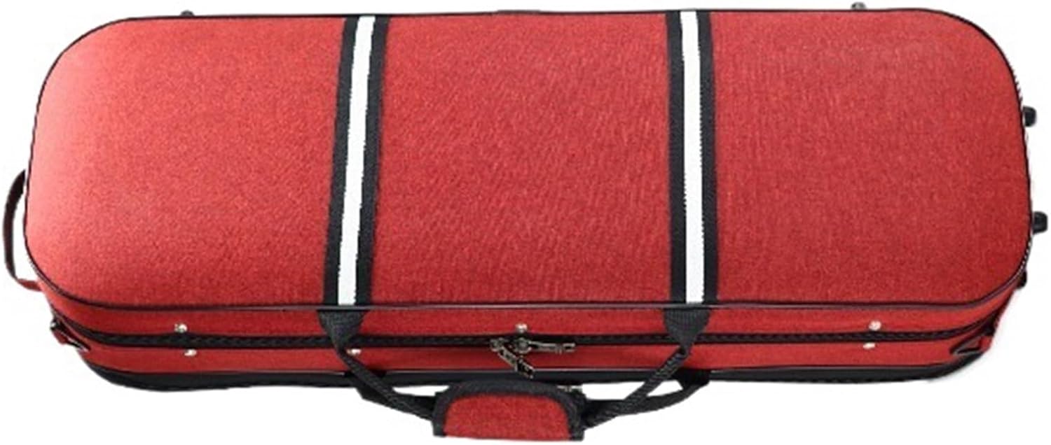 Violin instrument case 4/4-1/4 Violin Case Canvas Double Shoulder One Shoulder Lightweight Violin Bag Pressure Resistant Violin Bag(Red,1/2)