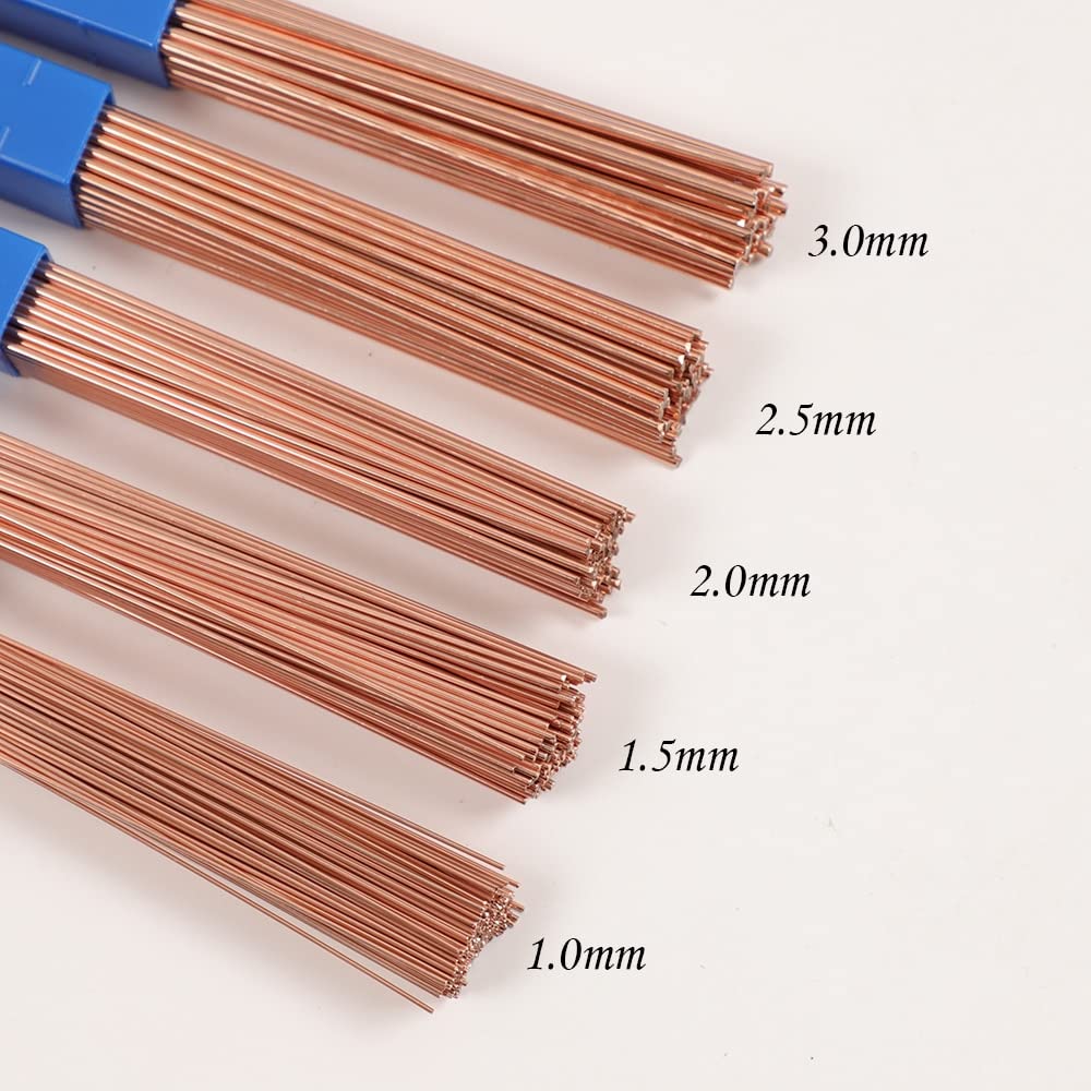 GatherTOOL 5pcs/10pcs Brass Welding Rod Dia 1/1.5/2/2.5/3mm 50cm Phosphorus Copper Electrode Welding Wire Soldering Rod Bronze No Need Solder Powder (Size : 1.5mm, Color : 10Pcs)