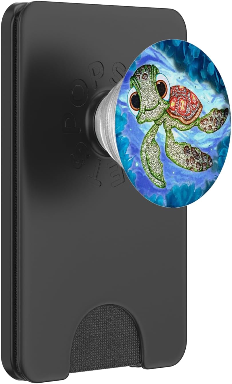 Cute Big-Eyed Mandala Sea Turtle PopSockets PopGrip for MagSafe