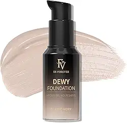 FV Base líquida de cobertura total, hidratante e ocultante, acabamento de manchas de longa duração, brilho impecável, base à prova d'água para pele mista, 3 ml (marfim clássico)