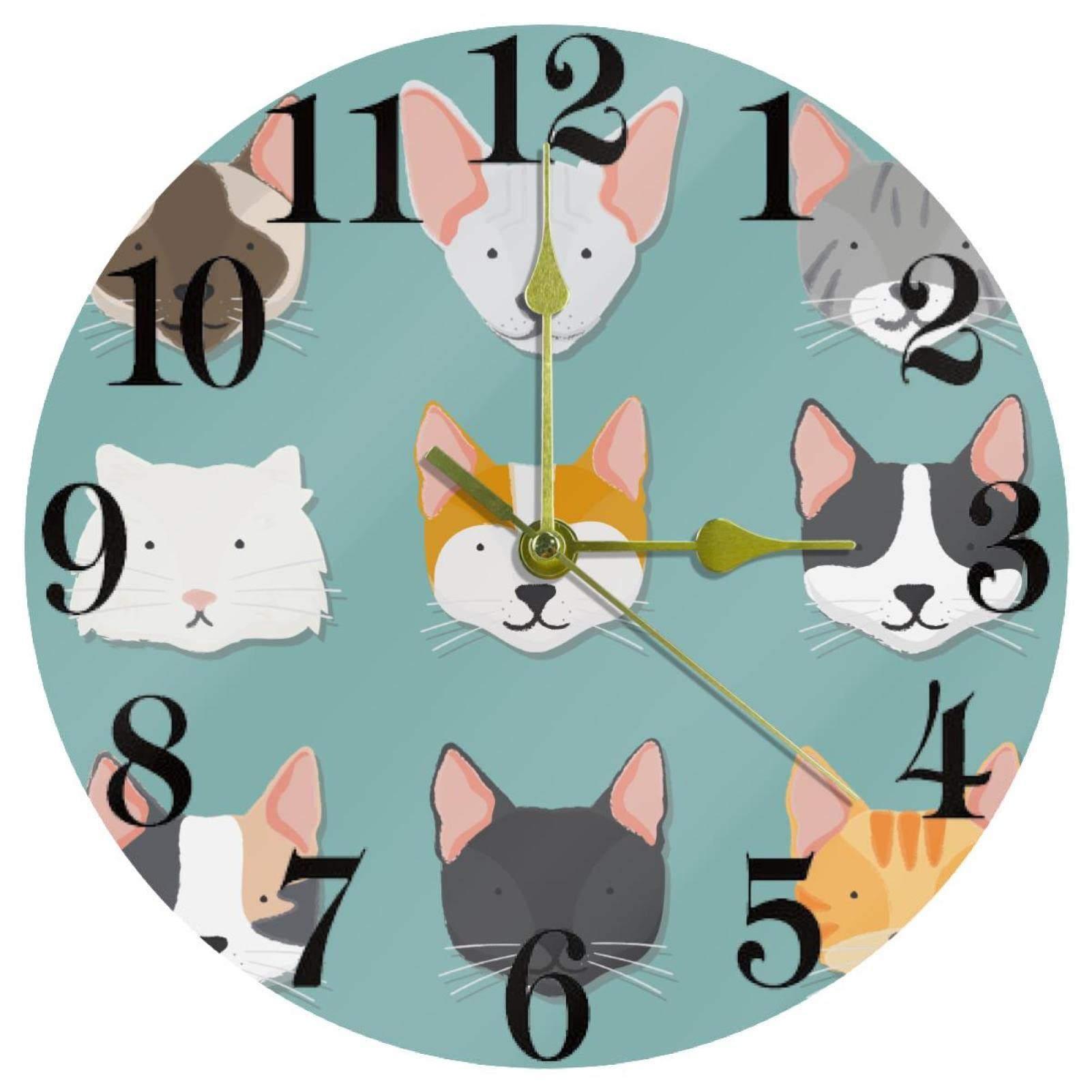 Horloge murale ronde fonctionnant avec piles pour cuisine et salle de classe
