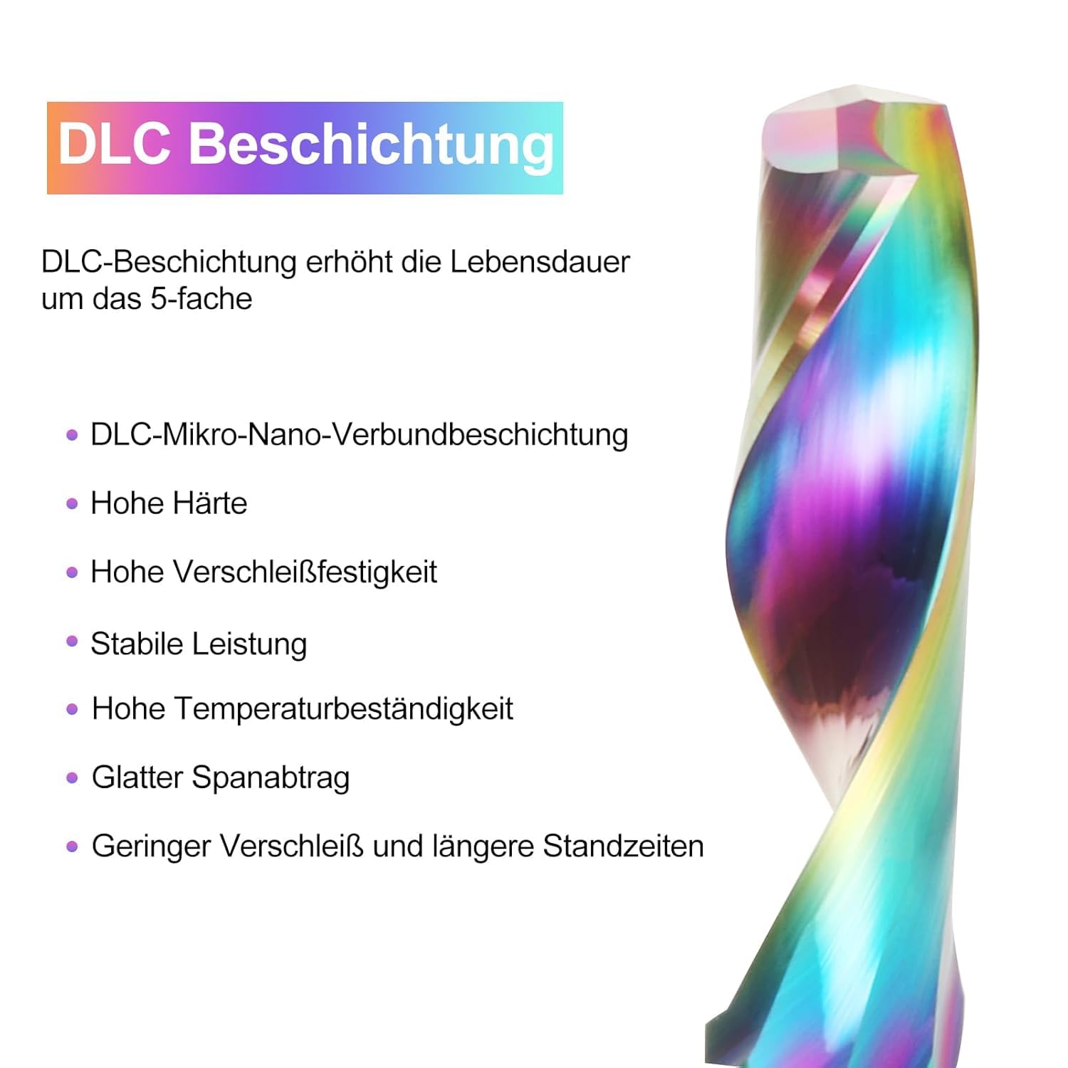 CNC aluminium groeffrees 3,175 mm VHM spiraalfrees met DLC coating