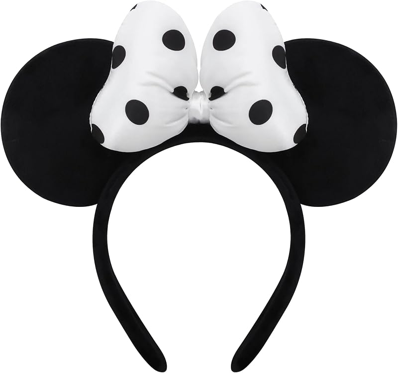 ODOCARE Handmade Mouse Ears Headband for Women and Ladies, Polka Dot Bow Mini Ears Costume Accessories