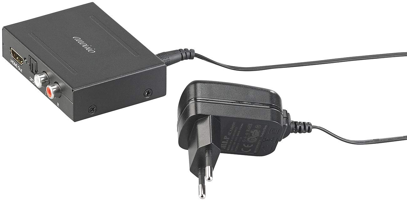 auvisio HDMI Audio Extractor: HDMI-Audio-Konverter zu TOSLINK (optisch, 5.1) und Stereo-Cinch (2.0) (5.1 Extractor, Toslink Splitter, DAC)