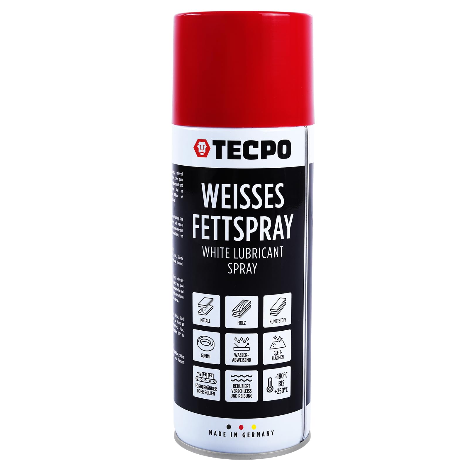 TECPO Grasa en aerosol blanco 30 x 400 ml Grasa lubricante White Grease blanco spray de grasa con alto efecto de arrastre alta carga de presión para componentes móviles, protección contra la corrosión