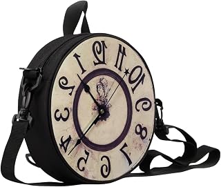 Sannovo round clock-shaped zippered purse