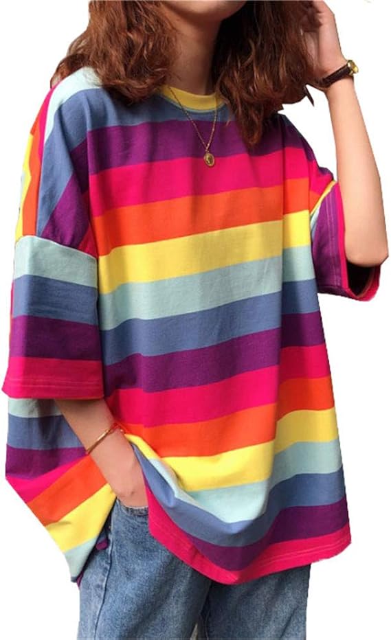 Amazon トーダー カジュアル ルームウェア Tシャツ レディース 大きいサイズ ボトムス おしゃれ スカート 虹 カットソー 半袖 マタニティ 服 女子 女性用 セール 代 30代 40代 ブレザー 夏 Tシャツ カットソー 通販