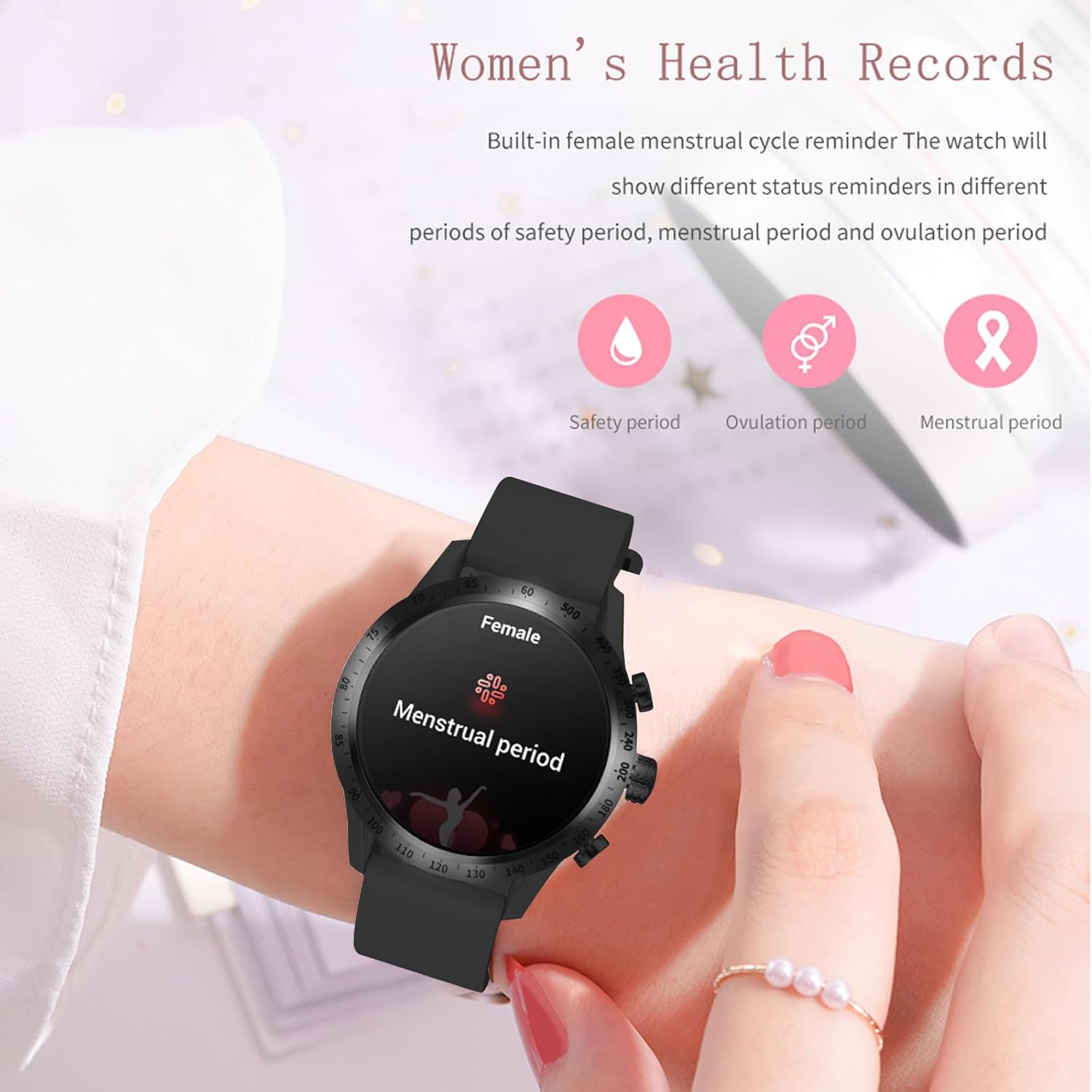 LogHog Smart Watches for Women,1.28" AMOLED Always-On Answer/Dial Calls Fitness Tracker 100+ Exercise Modes for Small Wrist Android iOS Compatible