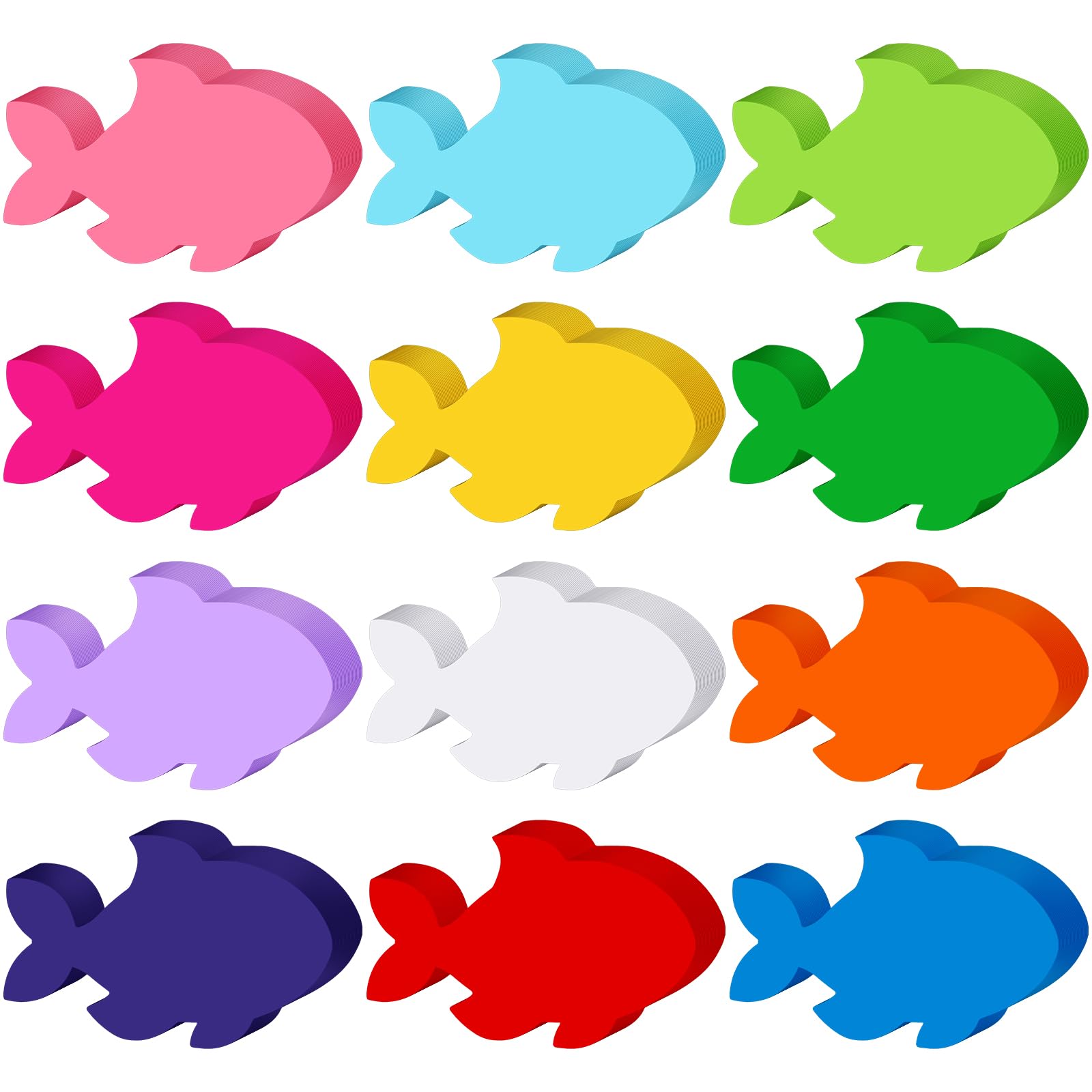 Kisston 360 Pcs Fish Cutouts Paper 3.9 Inch Multicolored Die Cuts