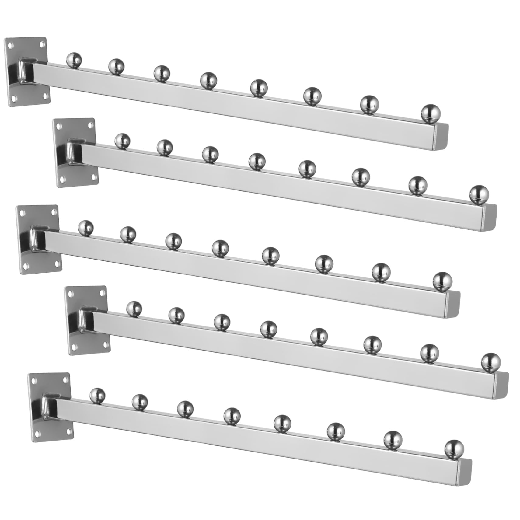 Cintre mural lot de 5 support à vêtements noir en métal pour buanderie