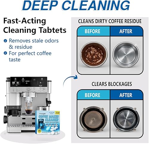 Miniatura 4 de Limpiador y descalcificador de cafetera de 48 pestañas. Potente solución de descalcificación Keurig. Tabletas descalcificadoras compatibles con