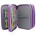 Aketek Large Capacity Multilayer Colored Pencil Case (72 Slots Purple Pen Bag)