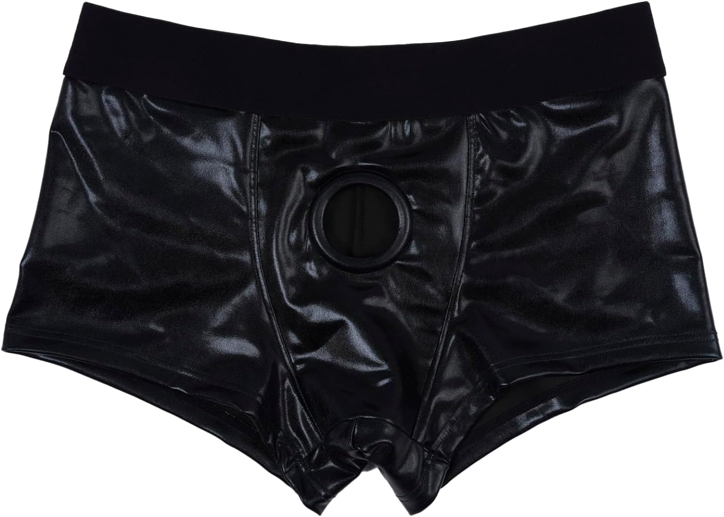 Men Open Front Panties Faux Leather Cheeky Knickers