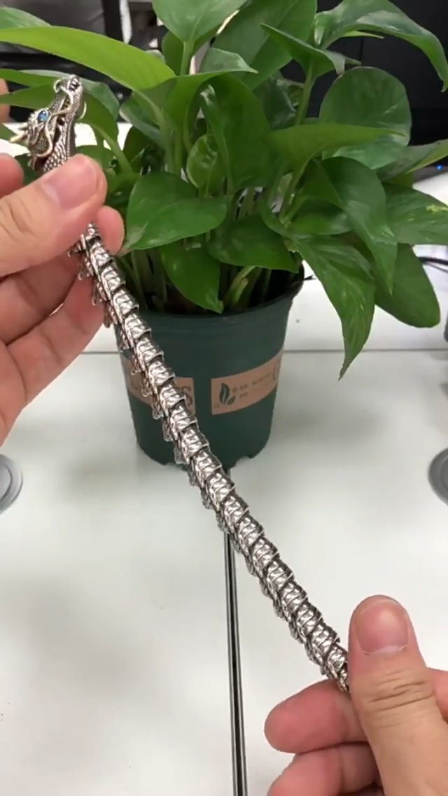 Pulsera de Dragón Plata para Hombre 7.87 pulg miniatura 7