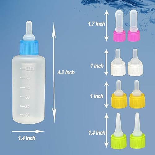 Miniatura 4 de Kit de biberón para mascotas de 2.0 fl oz, herramienta de alimentación para mascotas, alimentador de animales recién nacidos práctico, botella de