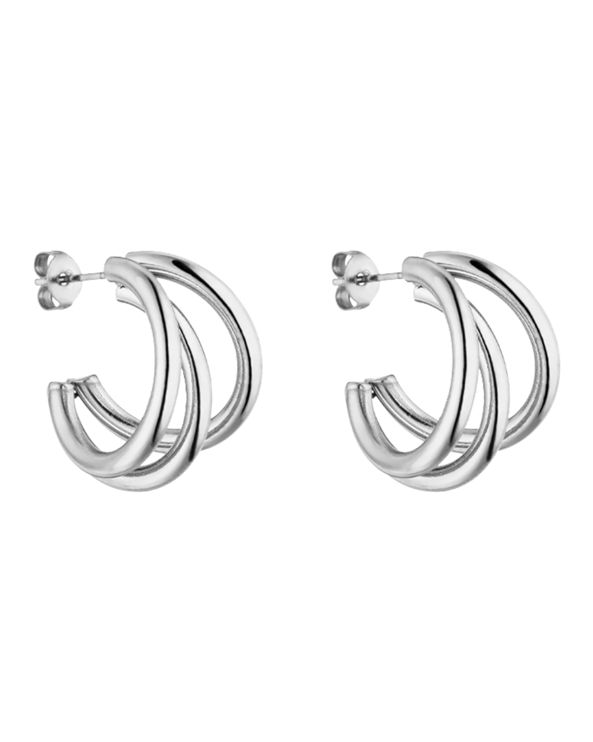 Eono Earrings – Women's Earrings Made from Durable Stainless Steel – Waterproof Women's Earrings – 2 cm Diameter – Fashion Jewelry for Your Individual Look