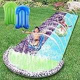 ZoneTix Water Slip and Slide for Kid Adults Backyards - 15.7FT Garden Water Toys Splash Slip...