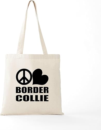 Vista 51 de CafePress Border Collie - Bolsa de lona natural, bolsa de compras reutilizable