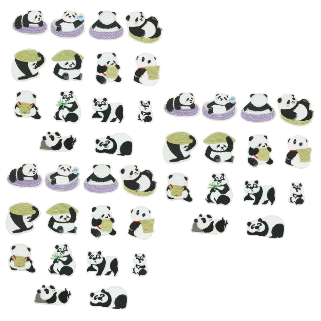 Housoutil 3 Set Toppe Termoadesive Panda Per Abbigliamento Set Da Ricamato Adesivi Per Jeans Borse E Decorazioni Per Fai Da Te Sicure E Resistenti 14 Pezzi * 3